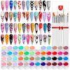 Saviland 48 Colors Nail Art Gel Paint Kit - 63Pcs Solid Gel Nail Polish Kit with Nail Art Painting Gel and 15pcs Gel Nail Art Brushes for Nail Art Design Manicure DIY at Home & Nail Salon