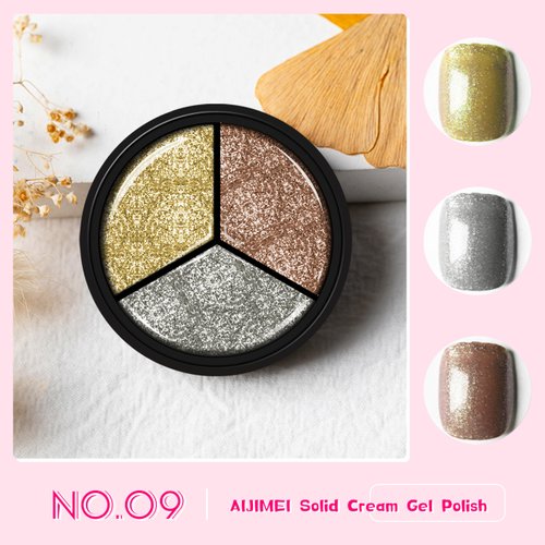 AIJIMEI Solid Nail Gel Polish with Nail Glitter & Nail Blending Glue Kit 3in1 Solid Cream GelPolish with Nail Blending GlueGel for DIY NailArt Design GelNail Polish Thinner