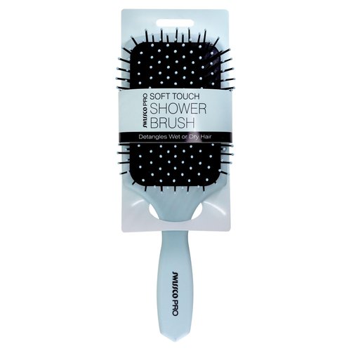 Swissco Soft Touch Paddle Shower Hair Brush (Light Seafoam Blue)