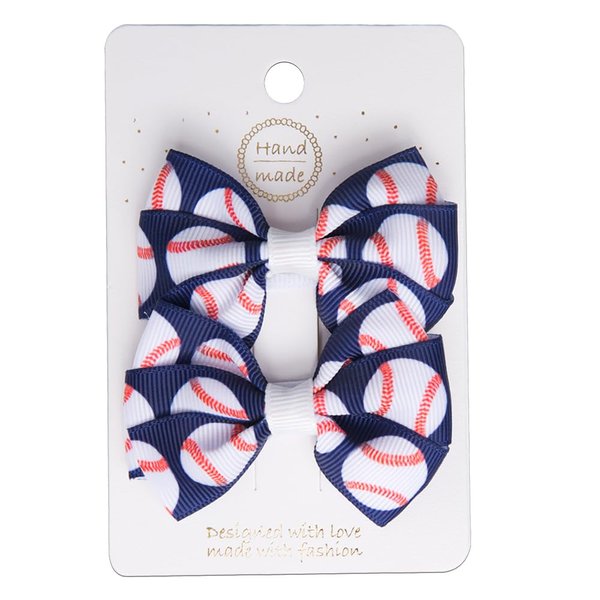 Baseball Bow Hair Clips Accessories for Girls Baby Girl Sports Themed Blue Hair Bows Barrettes for Toddlers Bowknot Hair Clip Pins Baseball Birthday Party Favors