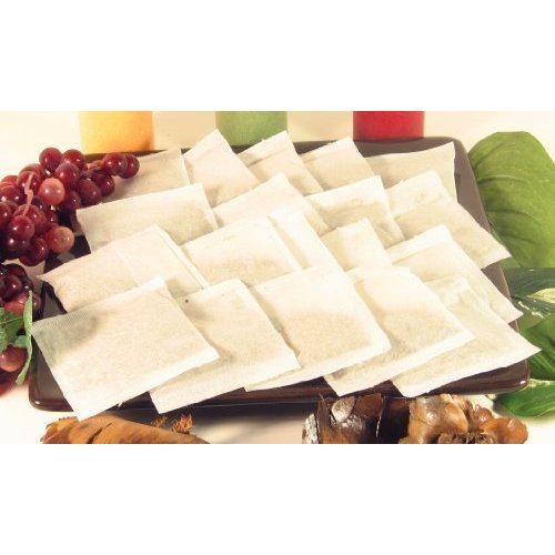 100 Empty Tea Bags 2”x 3” White Compostable, These Heat Sealable Tea Infuser for Loose Tea Herbs are Organic Disposable Tea Strainer Bags made of Wood (pulp) Fibers