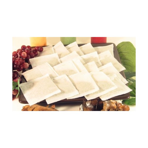 100 Empty Tea Bags 2”x 3” White Compostable, These Heat Sealable Tea Infuser for Loose Tea Herbs are Organic Disposable Tea Strainer Bags made of Wood (pulp) Fibers