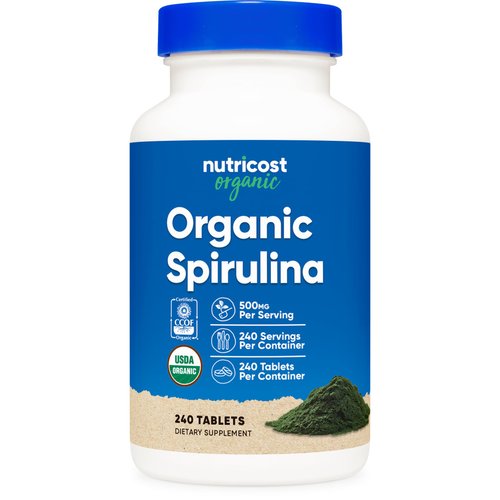 Nutricost Organic Spirulina 500mg, 240 Tablets - Gluten Free, Non-GMO