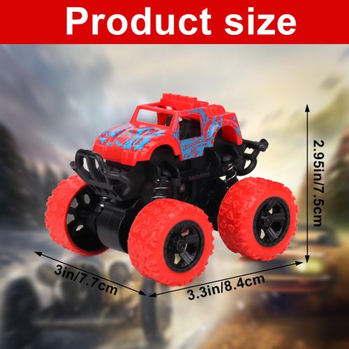 Hooqict 6 Pack Monster Truck Toys for Kids Boys Toddlers 3 4 5 6 7 8, Friction Powered Toy Trucks Push and Go Vehicles Small Monster Truck Party Favors for Pinata Stuffers, Goodie Bag Stuffers