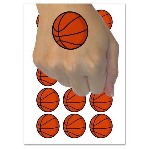 Basketball Sport Temporary Tattoo Water Resistant Fake Body Art Set Collection - 54 1" Tattoos (1 Sheet)