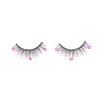 PaintLab Synthetic Lashes, False Eyelashes Natural Look, Lightweight Reusable Lash Extension Strip For Kids, Teens and Women, 1 Pair, Pink Floral Lashes
