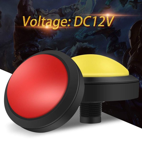 Arcity 5 Pcs 100mm Arcade Push Button LED Dome Illuminated 4 Inches Convex with Microswitch for Jamma MAME Pop'n Music Game Machine Cabinet Console 5 Colors New, Multicolored, HY-SHANL108-1
