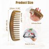 VOCOSTE Wooden Comb, Wide Tooth Wood Comb for Women, Sandalwood Wide Tooth Comb, Detangling Wood Comb, No Static Wooden Comb for Curly Wet Hair 6.34"x2.28"x0.47"
