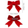 Red Velvet Ribbon Bow Hair Clip Valentines Handmade Cute Alligator Barrettes Bowknot Hair Accessory Small for Little Teen Toddler Baby Girls Kids Women Xmas Gift