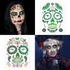 Temporary Face Tattoos, 6 sheets Day of the Dead Decorations Glow in The Dark,Sugar Skull Stickers Halloween Makeup for Men and Women (Face Tattoos)