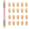 Nail Gradient Sponge Pen, ForSewian Double Head Nail Painting Brush with 20 Pieces Replacement Head for Nail Art Design