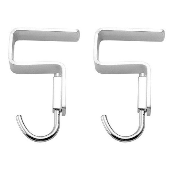 Hdtyyln 2 Pack Student Desk Space Aluminium Alloy Nail-Free Hook Office Bag Hook Clothes Hook (2cm/0.78",Suitable for 1.9 cm/0.74" Thick Plate)