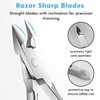 6 Packs Cuticle Trimmer with Pusher - Professional Stainless Steel Cuticle Nippers Cutter Clippers and Cuticle Remover Manicure Tools for Fingernails Toenails (silver)