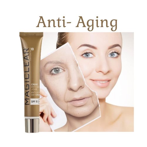 MAGICLEAR Luxury Skin Care Anti-Aging Day cream Daily Face Moisturizer with SPF 15, Hyaluronic Acid, Vitamin C, E, for Dark Spots with Niacinamide Swiss brand 1.76 OZ