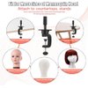 Teenitor Wig Mannequin Head Stand, 2 Pack Cosmetology Manikin Stand Mannequin Head Holder Clamp Black Wig Stand Holder
