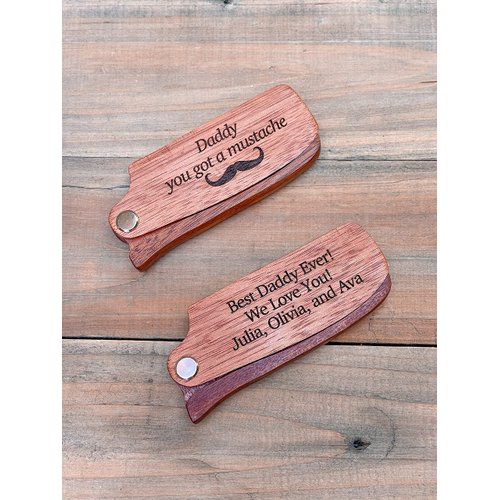 Personalized Beard Comb, Wooden Comb, Customized Fold up Beard Comb, Hair Comb