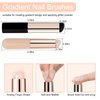Vnjaoi 2 Pcs Silicone Nail Brush Picking Dotting Gradient Pen Brush, Beveled Head Nail Ombre Brush, Acrylic Nail Painting Brush for French Nail Tip Design Manicure DIY Tools