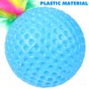 Cat Feather Ball Toys Interactive Golf Balls Assorted Kitten Squeaky Chasing Toy Pack of 24 (Random Color)