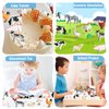 RCOMG 12 PCS Mini Farm Animal Figures, Plastic Miniature Farm Animals Toy Figurines, Educational Poultry Animal Figurines Cake Topper with Cow Horse Chicken Sheep Donkey Goose Duck Pig Dog