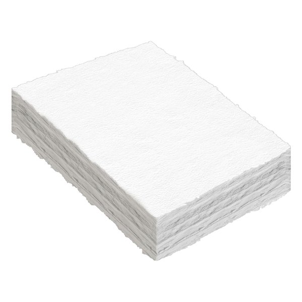 ZAYOUAU 100 Sheets Watercolor Paper, 6 x 8 inch White Cotton Handmade Paper 300 GSM Rough Textured Paper Deckled Edge Paper for Watercolors/Wedding Invitations/Cards/Crafts