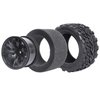 HobbyPark 12mm Hex 1/10 RC Truck Wheels and Tires for Traxxas Rustler 2wd 4x4 VXL Redcat Volcano EPX Blackout XTE Pro fit 3S 4S Brushless (Set of 4)