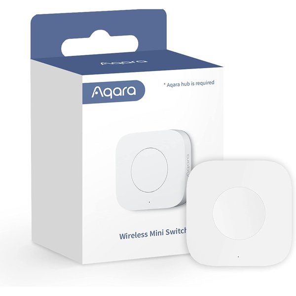 Aqara Wireless Mini Switch, Requires AQARA HUB, Zigbee Connection, Versatile 3-Way Control Button for Smart Home Devices, Compatible with Apple HomeKit, Works with IFTTT