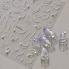 White French Tips Pearls Nail Art Stickers 5D Embossed Romantic Nail Stickers French Tips Line Nail Decals for Nail Art Design Nail Accessories for Women Girls Valentine's Day Nail Art Decoration