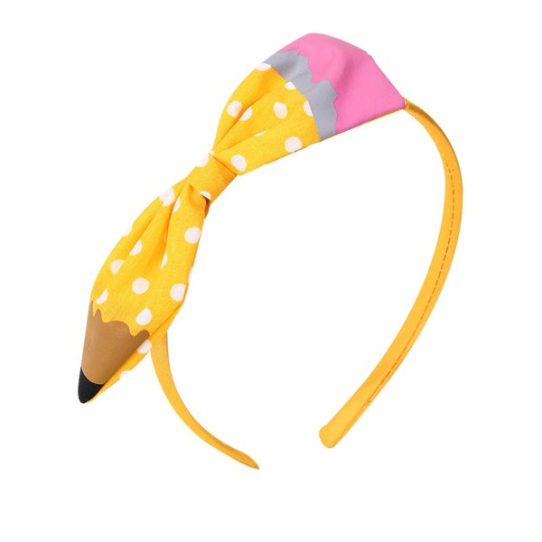 ZEYER Back to School Headbands Yellow Pencil Headbands Cute Hair Band School Hair Accessories for Girls Women Non Slip Headbands First Day of School Decor 1 PCS