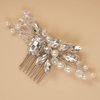 Jumwrit Silver Bridal Hair Comb Pearl Rhinestone Hair Comb Wedding Headpiece for Bride Bridesmaid Crystal Hair Accessories
