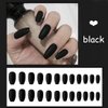 Umillars 24pcs Pure Color Coffin Nails Matte False Gel Nails Art Tips Sets Full Cover Medium False Nails for Ballerina Cosplay Office Lady (Black)