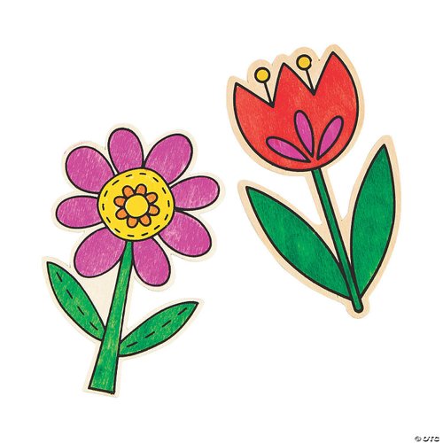 DIY Wood Spring Flower Shapes for Kids (24Pc) - Crafts for Kids and Fun Home Activities