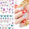 Easter Nail Art Stickers Bunny Design Nail Decals 3D Self-Adhesive Nail Stickers Easter Eggs Rabbits Chick Nail Decorations for Women Kids Girls (12 Sheets)