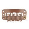 50pcs Wig Clips 32mm Snap Clips for Hair Extension 6-teeth Light Brown Color Hair Extensions Clip with Thread and Needles (Light Brown -50pcs)