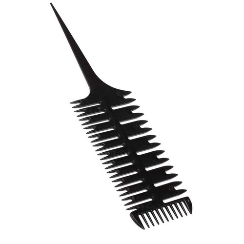 eHooyau Hair Dyeing Comb, 2 Pcs Professional Salon Hair Coloring Dyeing Kit 3-Way Sectioning Highlight Comb Professional Weave Weaving Comb Hair Dye Styling Tool for Salon Use