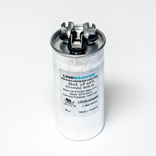 Supco Capacitor Round Dual Run 35 + 5 uf 370/440 Volts for HVAC Motors Compressors LCD35+5X440R Linebacker