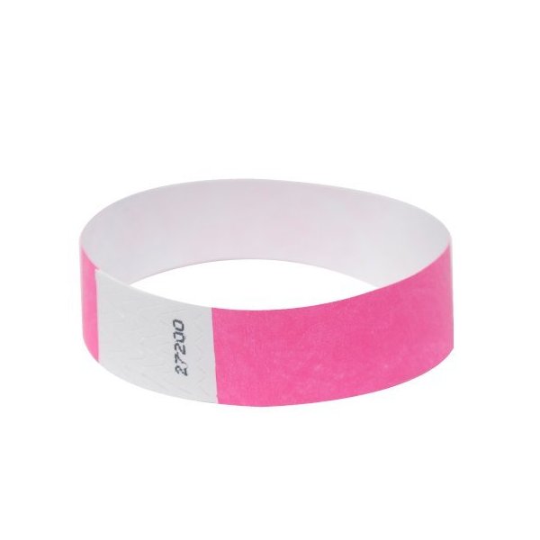 EventWristbands Premium 3/4" Tyvek Wristbands (1000 Count, Neon Pink) - Red, Green, Blue, Yellow & Orange Colored Event Wristband Paper Bracelets - Neon Wrist Bands for Festivals