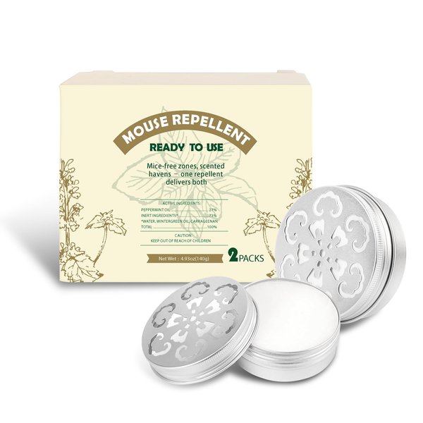 Mouse and Rat Repellent Indoor, Peppermint Oil to Repel Mice and Rats, Extra-Strength Plant-Based Rat Repellent for House Squirrel Rodent Deterrent for Indoor Use, 2 Pack
