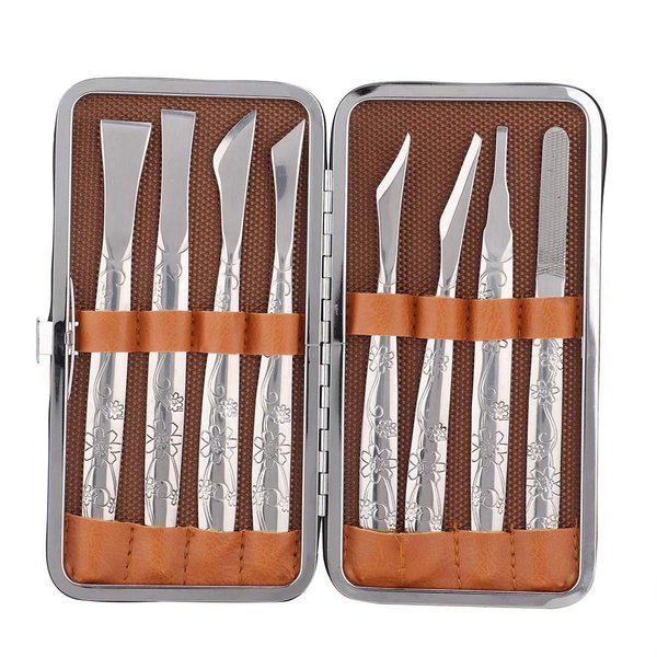 Watris Veiyi 8PCS Foot Shaver Pedicure Tool, Pedicure Knives Set, Stainless Steel Dead Skin Removal Kit, Foot File Callus Nail for Women Men Care Feet