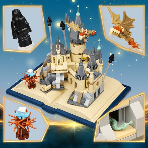 Magic Harry Castle Book Building Block Set, STEM Toys Birthday for Boys Girls Aged 8-14, Compatible with Lego, Collectible and Display Model Potter Castle Building Kit for Adults Kids (727 PCS)