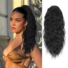 Rosooi 20 inch Long Black Claw Clip Ponytail Extension for Women Fake Ponytail for Daily Wear Soft Wavy Curly Clip in Hair Extensions (Black)