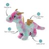 FRINGE STUDIO Dog Toy, Magenta Dragon-Plush Pet Toy (289366), Multicolor