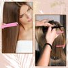27 Pieces Hair Braiding Hair Parting and Selecting Hair Sectioning Ring for Braiding Curling Installation of Human Hair Extensions Pintail Rat Tail Comb Wide Teeth Sectioning Hair Clip (Pink, Black)