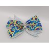 Rainbow Tye-Dye Dog Paw Print and Bones Hair Bow