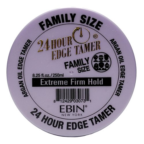 24 Hour Edge Tamer, Extreme Firm Hold, 8.25Oz - No Flaking, White Residue-Free, Shine & Smooth Texture, Enriched with Argan Oil & Castor Oil, Healthy Hair Styling Gel, Strong Hold, Perfect Edges