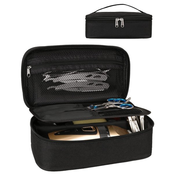 Meiiy Barber Tool Bag, Hair Clipper Bag Hair Cutting Scissors Storage Bag Shaving Kits Haircut Accessories Organizer Bag Gift for Women (black)