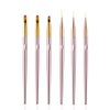 6PCS Nail Art Liner Brushes Set, UV Gel Acrylic Nail Art Drawing Painting Brushes Rose Gold Handle French Stripe Lines Painting Nail Pens