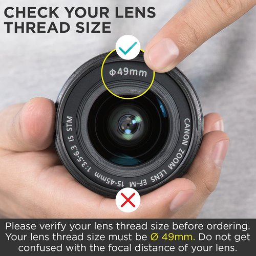 waka 49mm MC UV Filter - Ultra Slim 16 Layers Multi Coated Ultraviolet Protection Lens Filter for Canon Nikon Sony DSLR Camera Lens