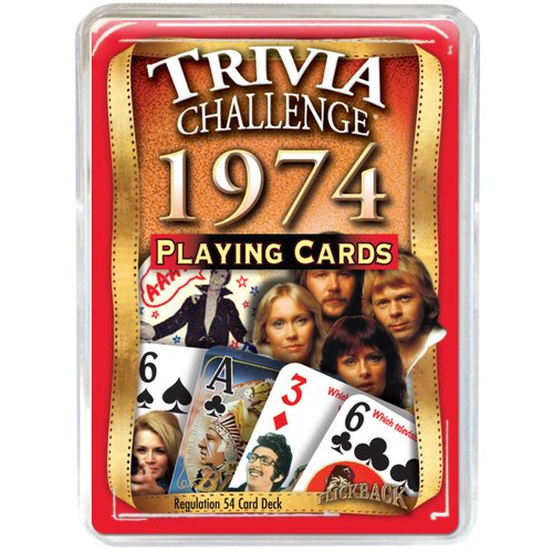 Flickback 1974 Trivia Playing Cards: 50th Birthday or Anniversary Cards