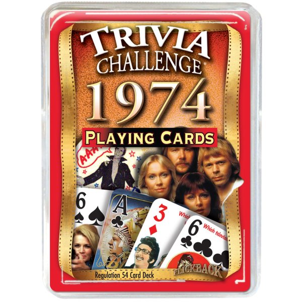 Flickback 1974 Trivia Playing Cards: 50th Birthday or Anniversary Cards