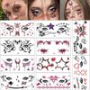 Uranian Halloween Temporary Tattoos Fake Wound Face Freckle Makeup Tattoos Bloody Scar Tattoo Stickers Realistic Face Makeup Decals Halloween Fake Tattoos for Women